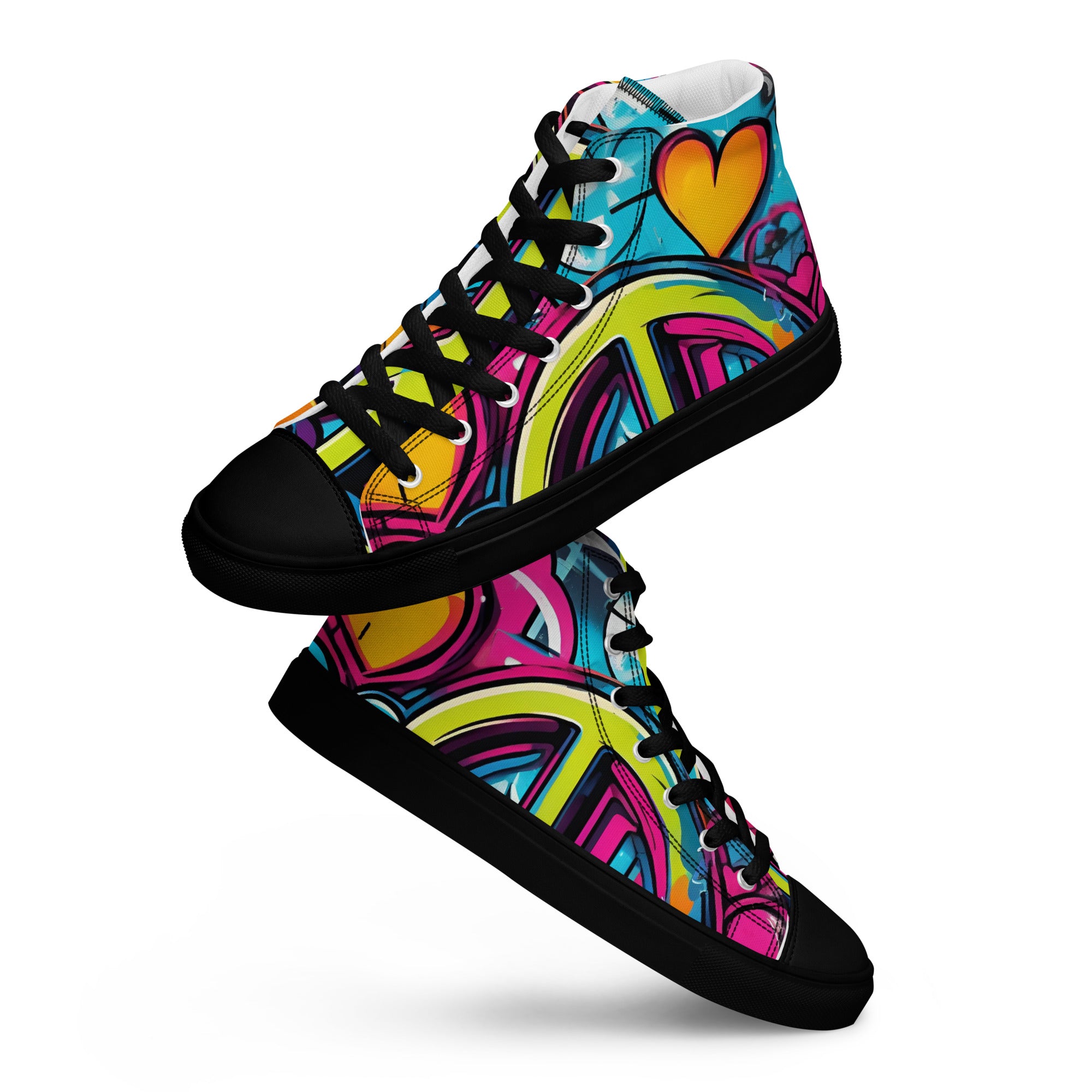 Amor Lavon Peace & Love Women’s high top canvas shoes