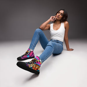 Amor Lavon Hear Me Roar Women’s high top canvas shoes