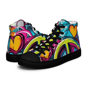 Amor Lavon Peace & Love Women’s high top canvas shoes