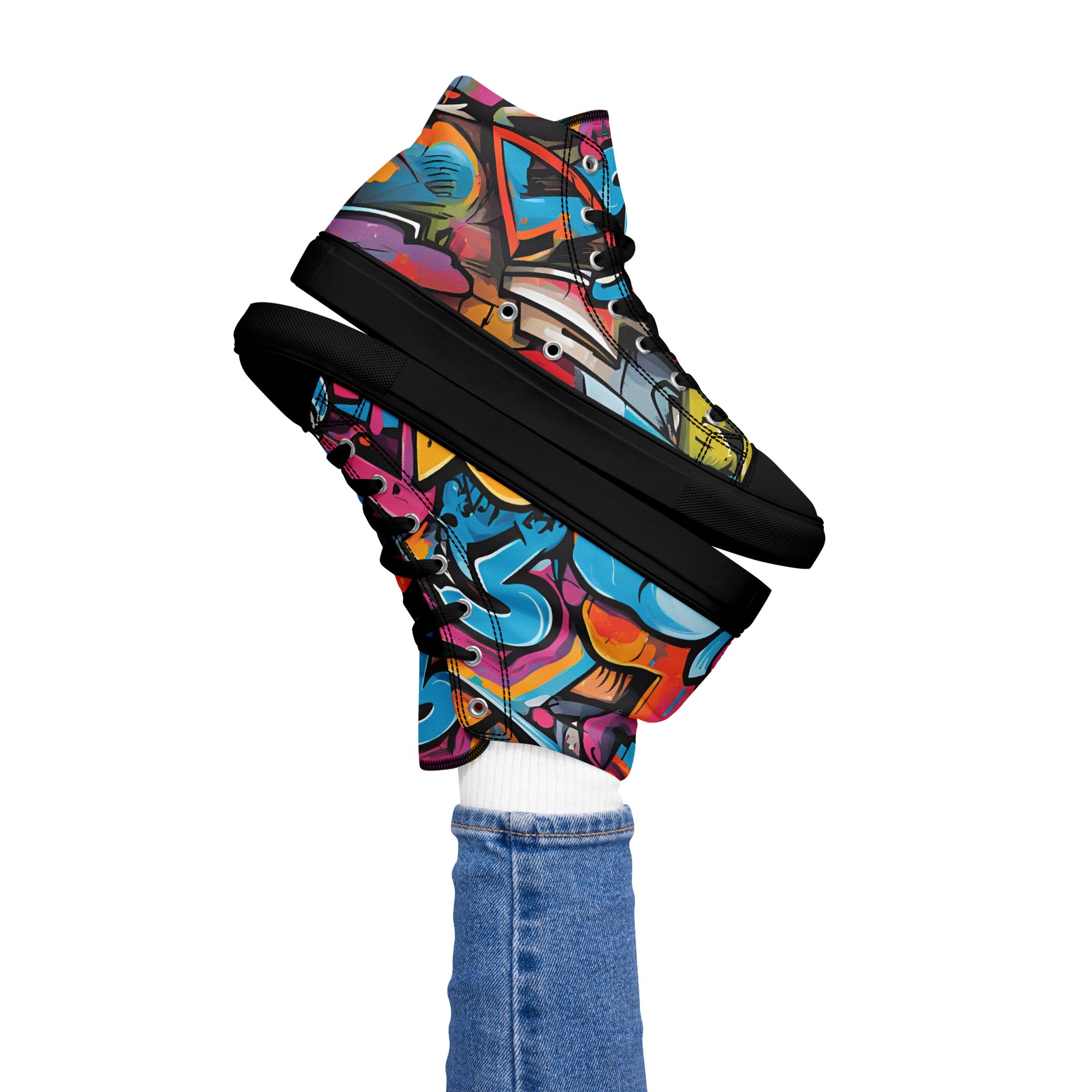 Amor Lavon Graffiti Artwork Women’s high top canvas shoes