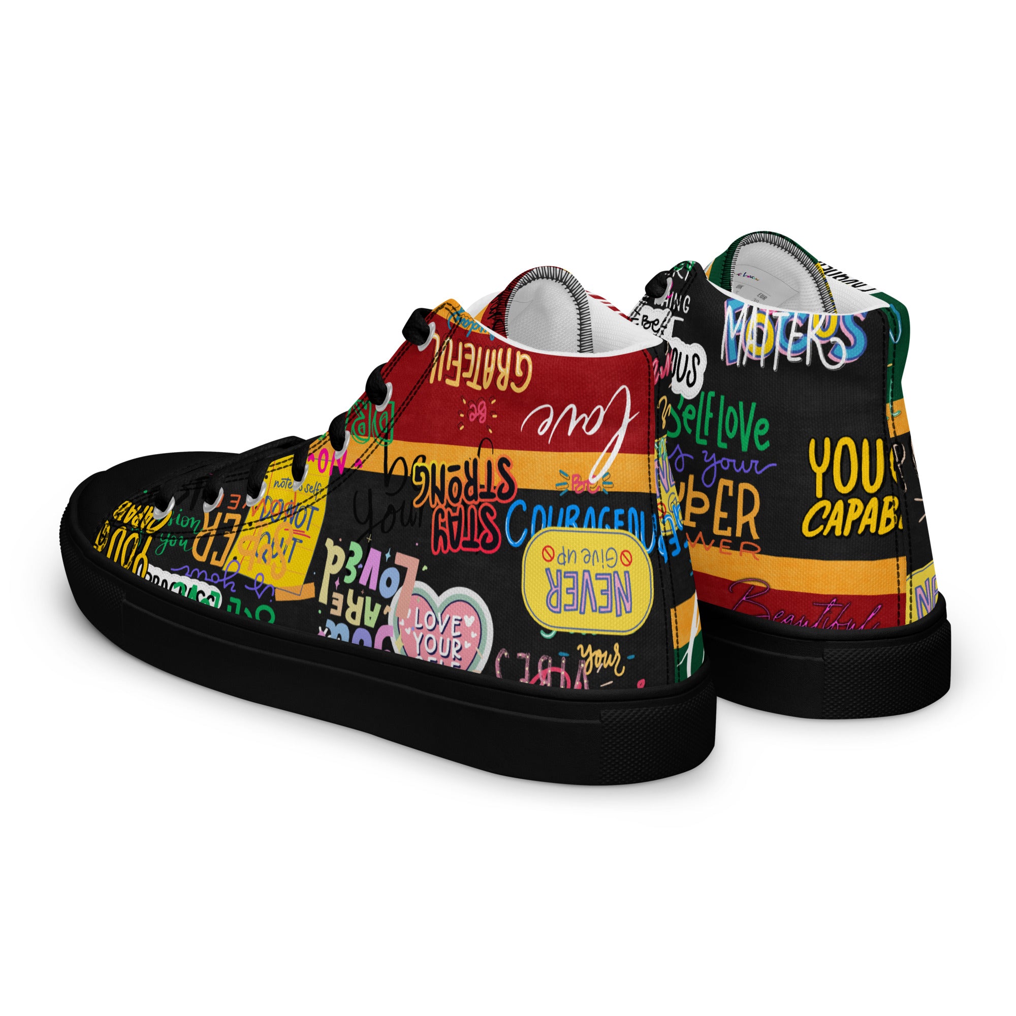 Amor Lavon Love & Happiness Women’s high top canvas shoes