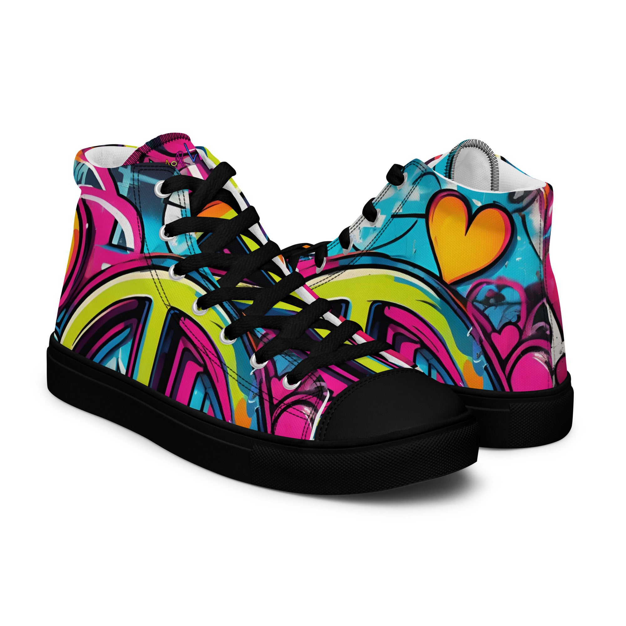 Amor Lavon Peace & Love Women’s high top canvas shoes