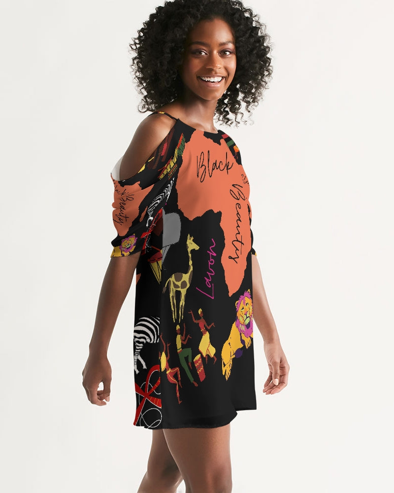 Women's Open Shoulder A-Line Dress