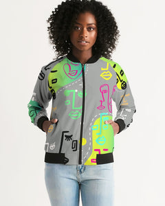 Amor Lavon Neon Lights Collection Women's Bomber Jacket