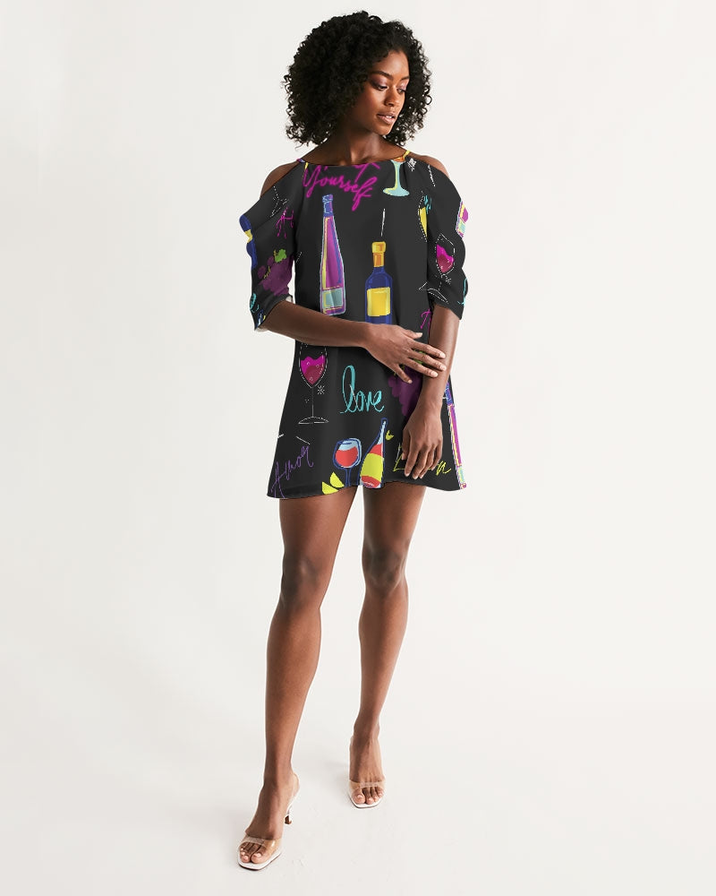 Women's Open Shoulder A-Line Dress