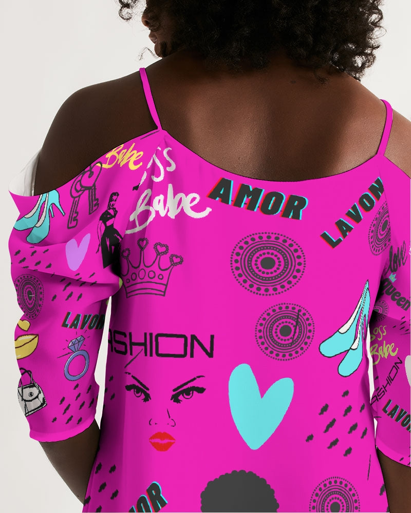 Women's Open Shoulder A-Line Dress