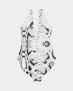 Amor Lavon White Snake Skin Collection Women's One-Piece Swimsuit