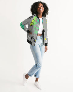 Amor Lavon Neon Lights Collection Women's Bomber Jacket