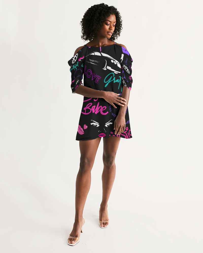 Women's Open Shoulder A-Line Dress