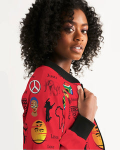 Amor Lavon Black Love Is Power Collection Women's Bomber Jacket