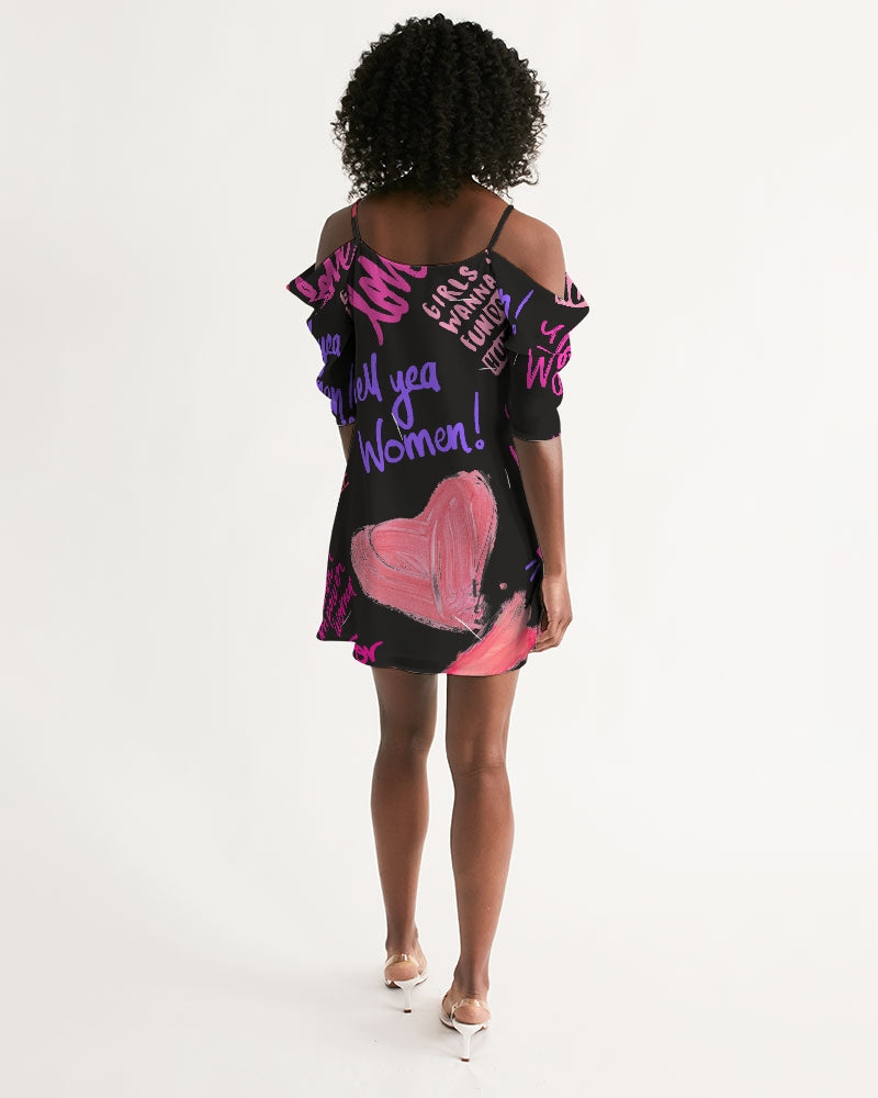 Women's Open Shoulder A-Line Dress