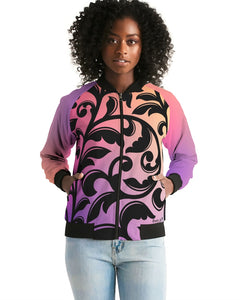 Amor Lavon Gradient Vine Collection Women's Bomber Jacket