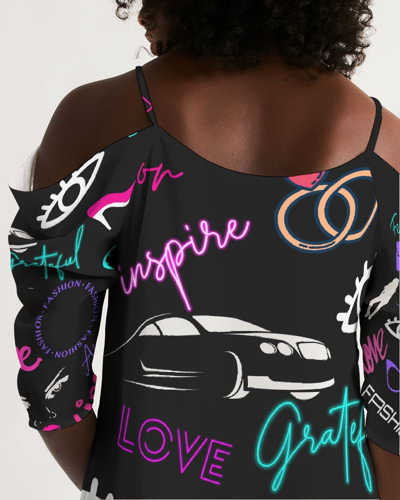 Women's Open Shoulder A-Line Dress