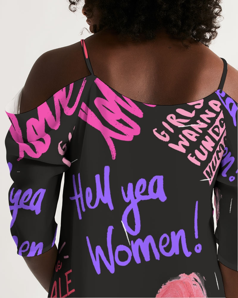 Women's Open Shoulder A-Line Dress
