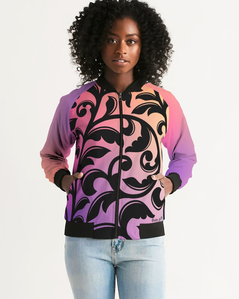 Amor Lavon Gradient Vine Collection Women's Bomber Jacket