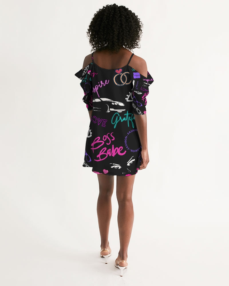 Women's Open Shoulder A-Line Dress