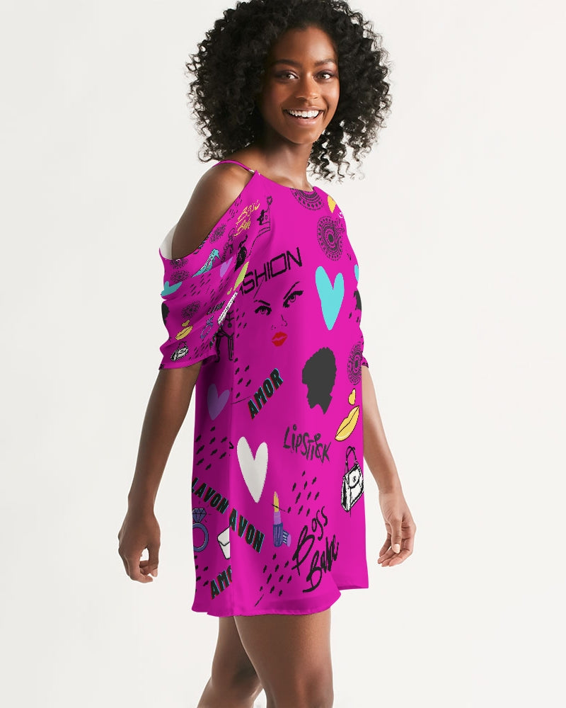 Women's Open Shoulder A-Line Dress