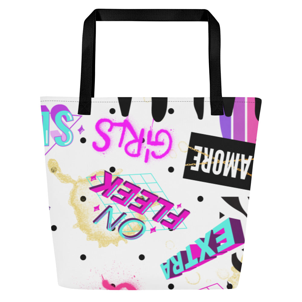 A.L COLLECTION All-Over Print Large Tote Bag