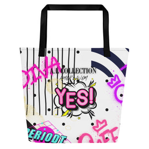 A.L COLLECTION All-Over Print Large Tote Bag