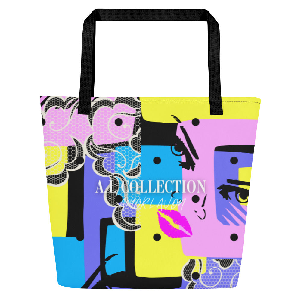 A.L COLLECTION All-Over Print Large Tote Bag