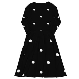 A.L Polka Dot Beauty All-over print long sleeve midi dress