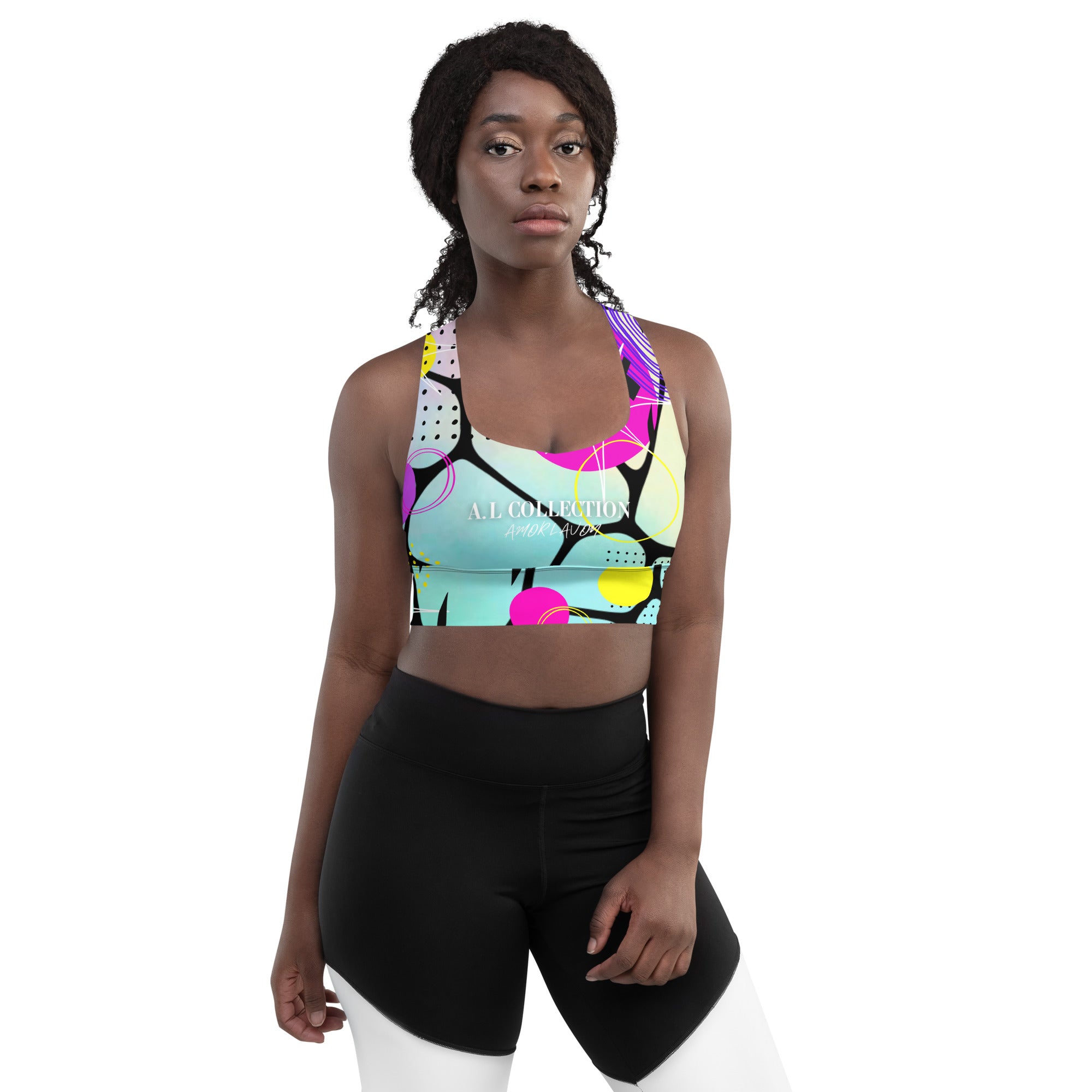 A.L COLLECTION "It's Electric" Longline sports bra