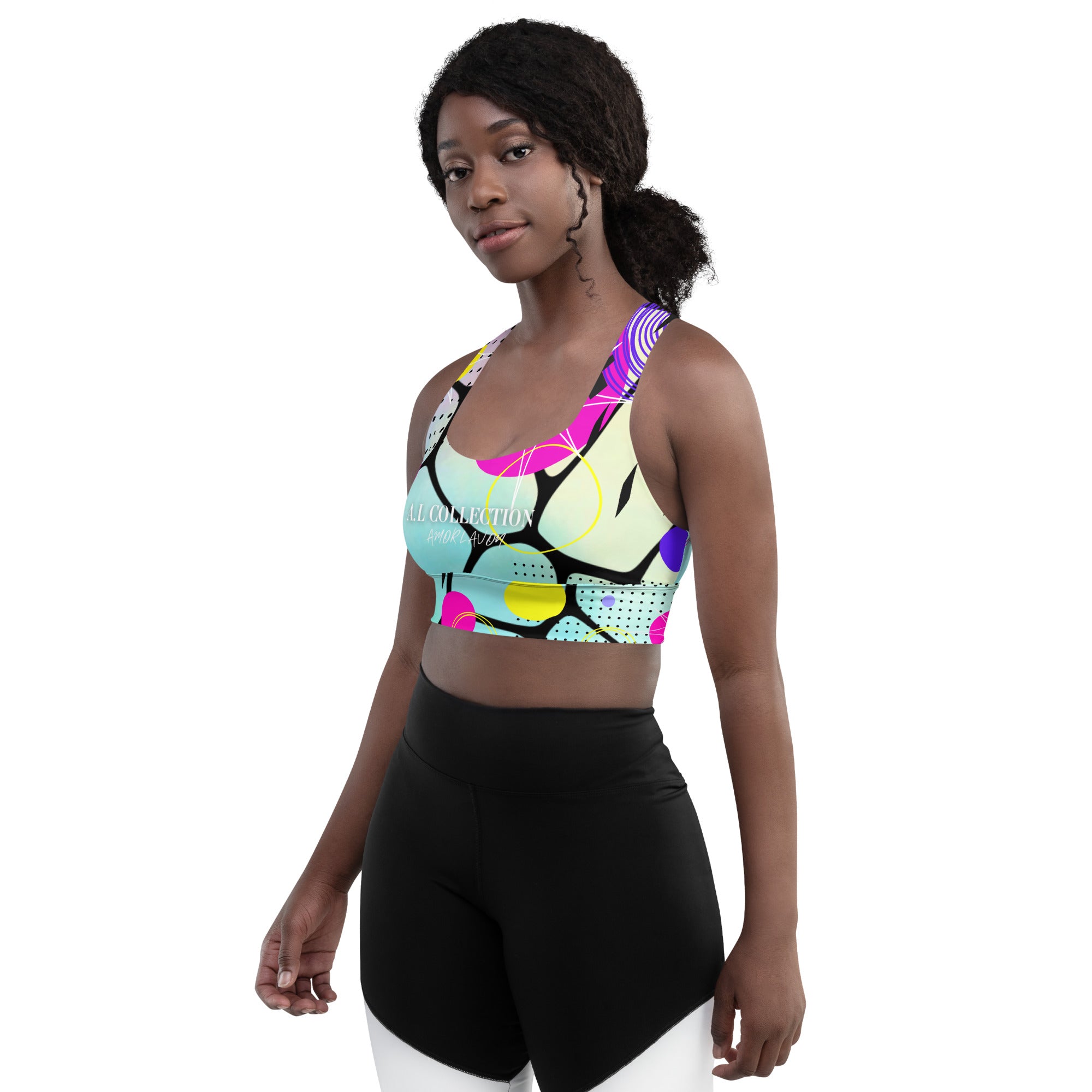 A.L COLLECTION "It's Electric" Longline sports bra