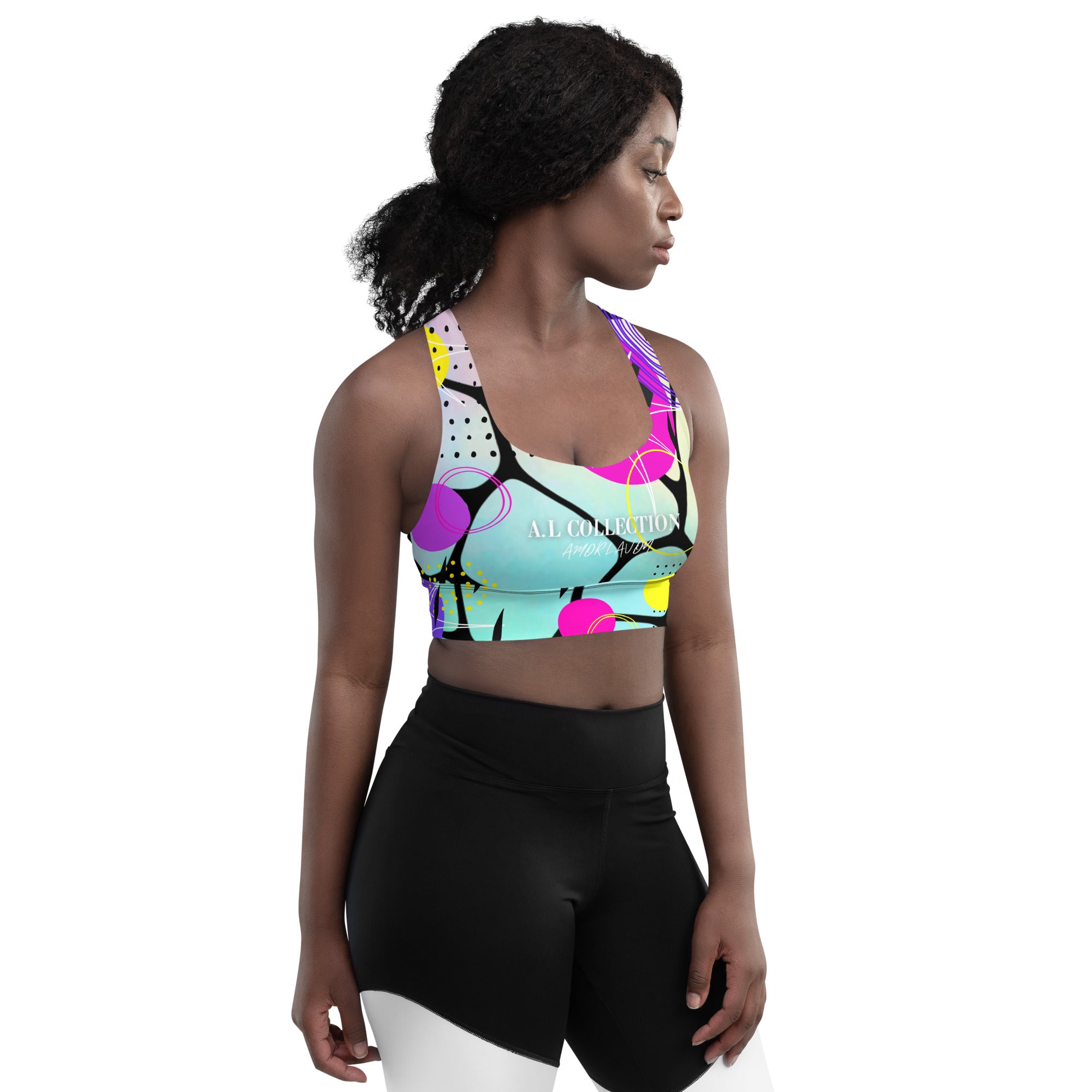 A.L COLLECTION "It's Electric" Longline sports bra