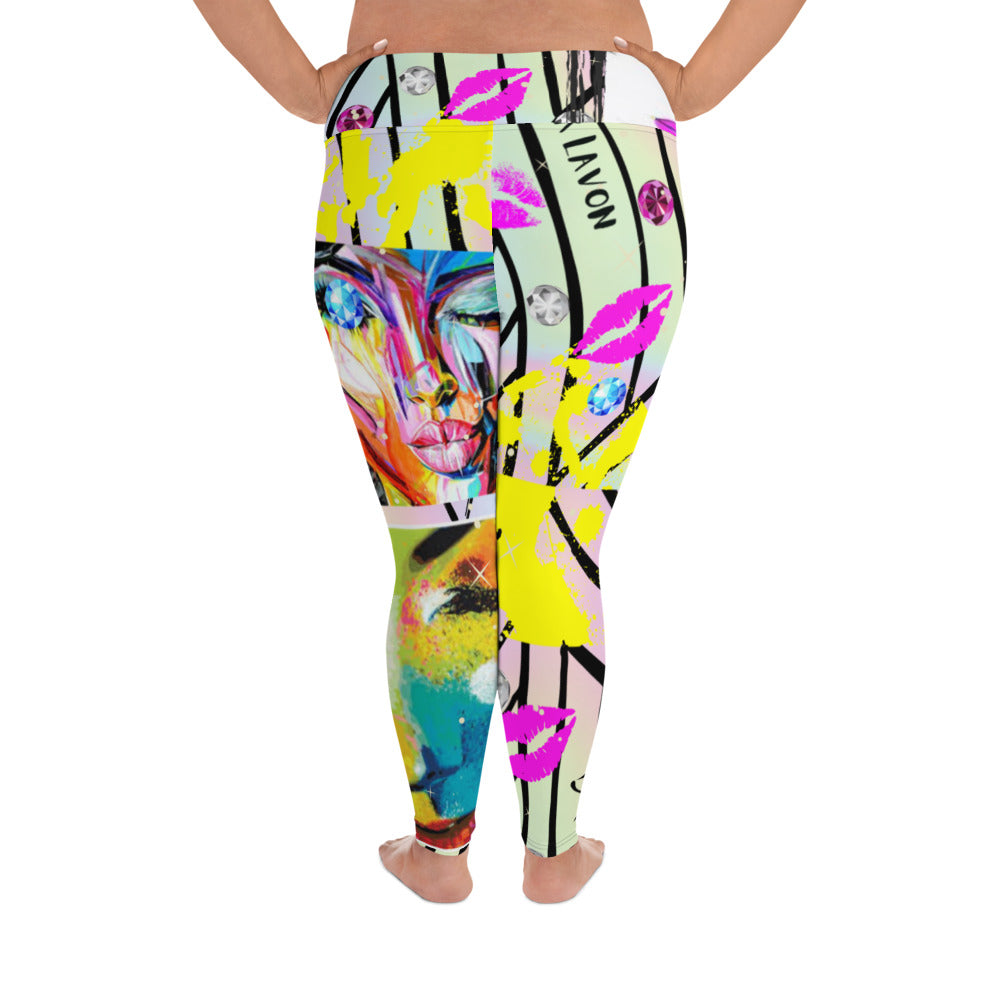 Amor Lavon Sexy As Hell All-Over Print Plus Size Leggings