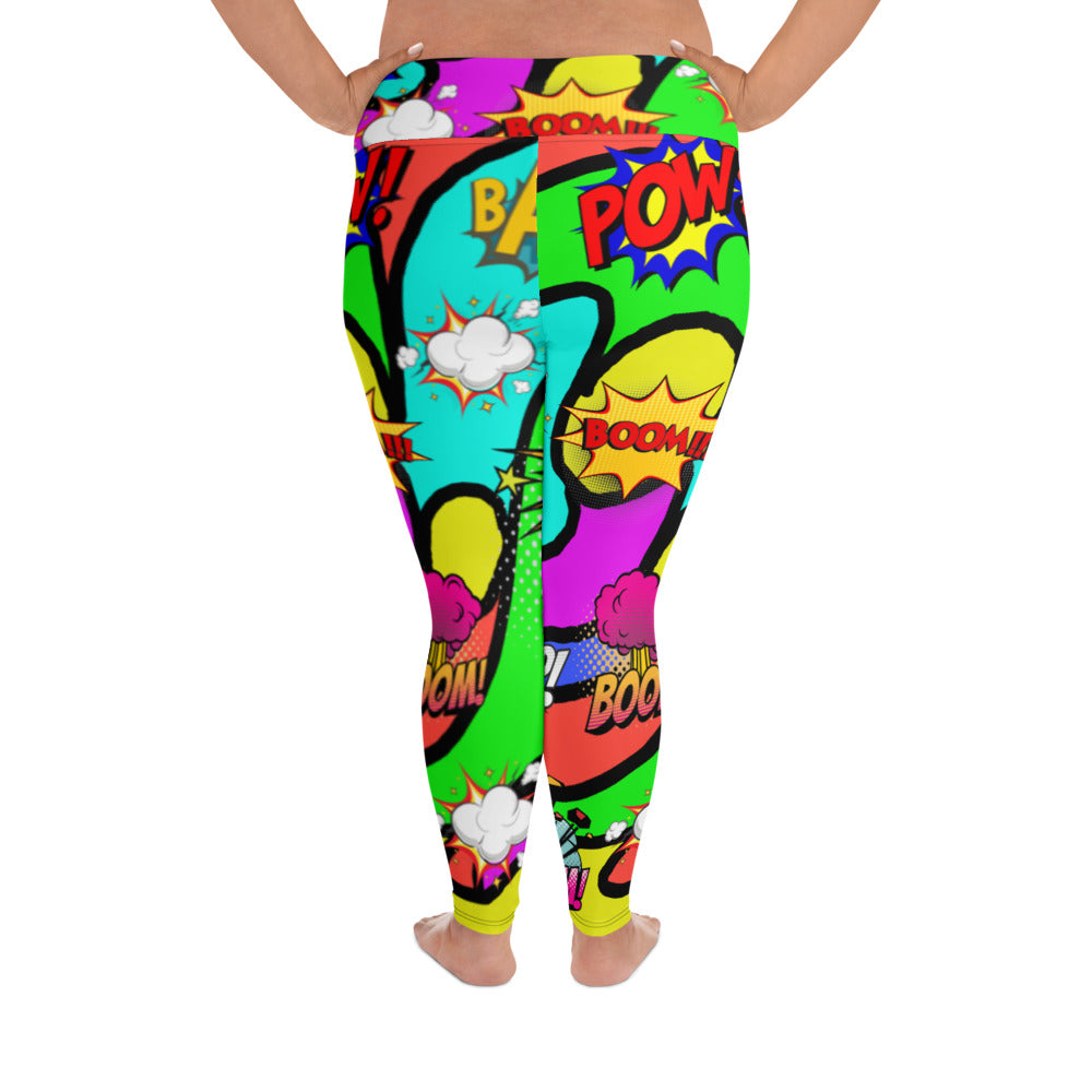 A.L Kaboom All-Over Print Plus Size Leggings