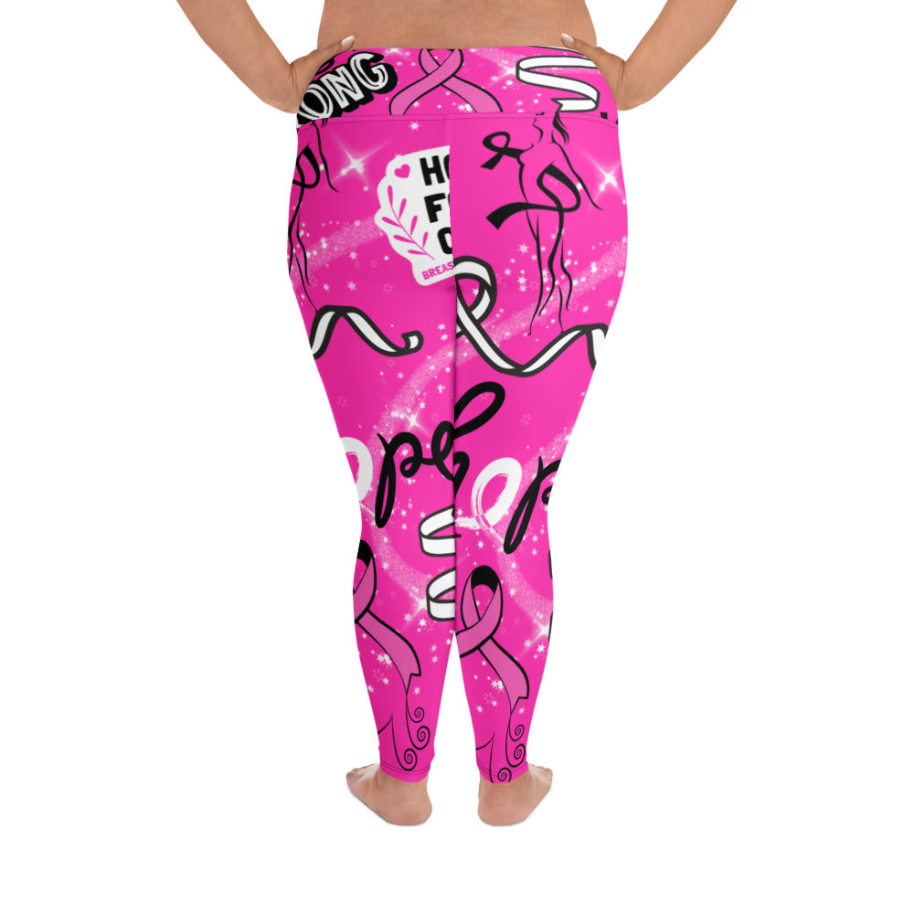 A.L Breast Cancer Awareness All-Over Print Plus Size Leggings