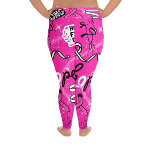 A.L Breast Cancer Awareness All-Over Print Plus Size Leggings