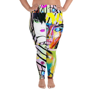 Amor Lavon Sexy As Hell All-Over Print Plus Size Leggings