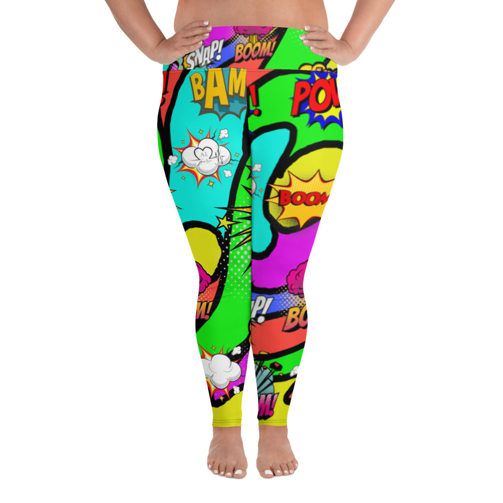 A.L Kaboom All-Over Print Plus Size Leggings