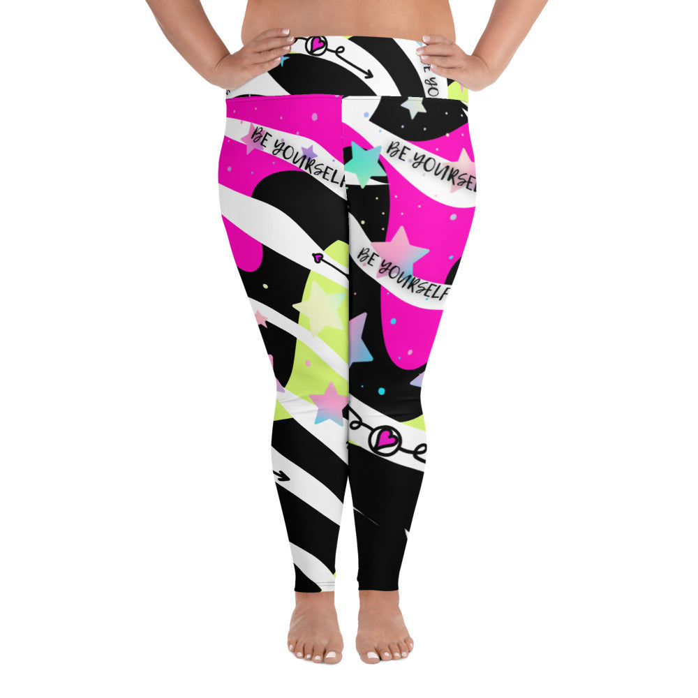 A.L Collection "Be Yourself" All-Over Print Plus Size Leggings