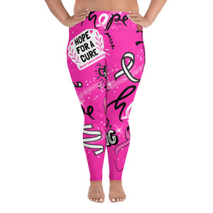 A.L Breast Cancer Awareness All-Over Print Plus Size Leggings