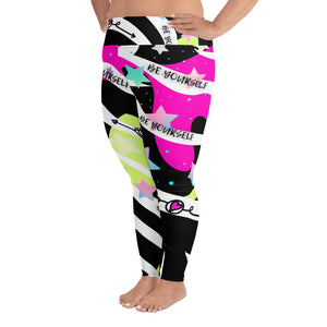 A.L Collection "Be Yourself" All-Over Print Plus Size Leggings