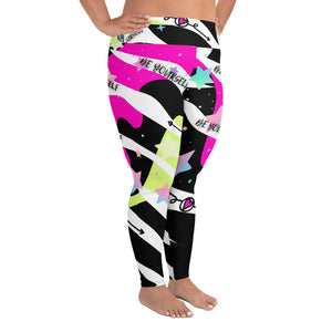 A.L Collection "Be Yourself" All-Over Print Plus Size Leggings