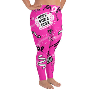 A.L Breast Cancer Awareness All-Over Print Plus Size Leggings