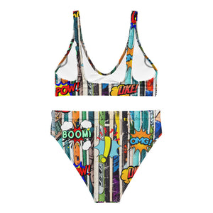 Amor Lavon Here Comes The Boom Pow Recycled high-waisted bikini