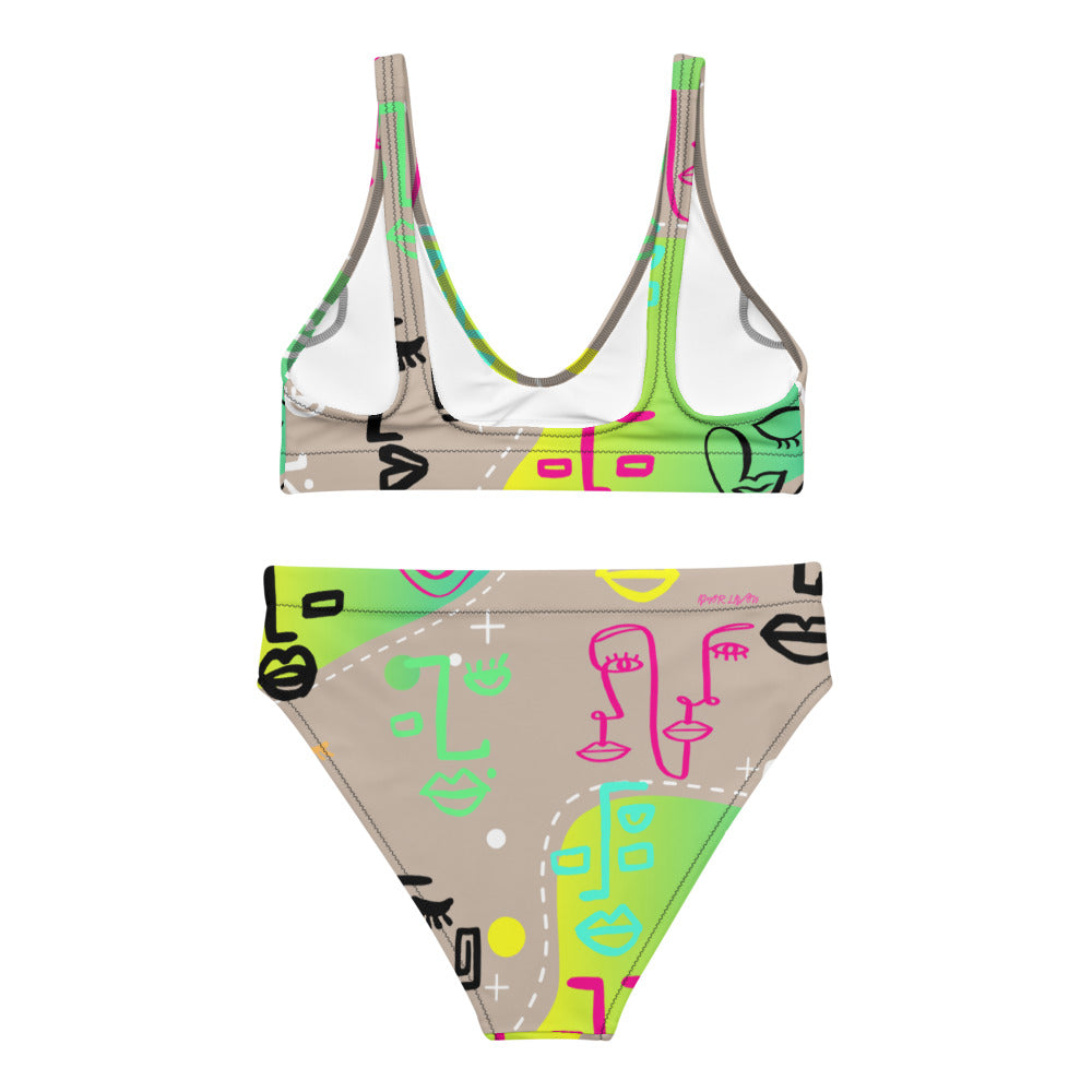 Amor Lavon Neon Lights Recycled high-waisted bikini