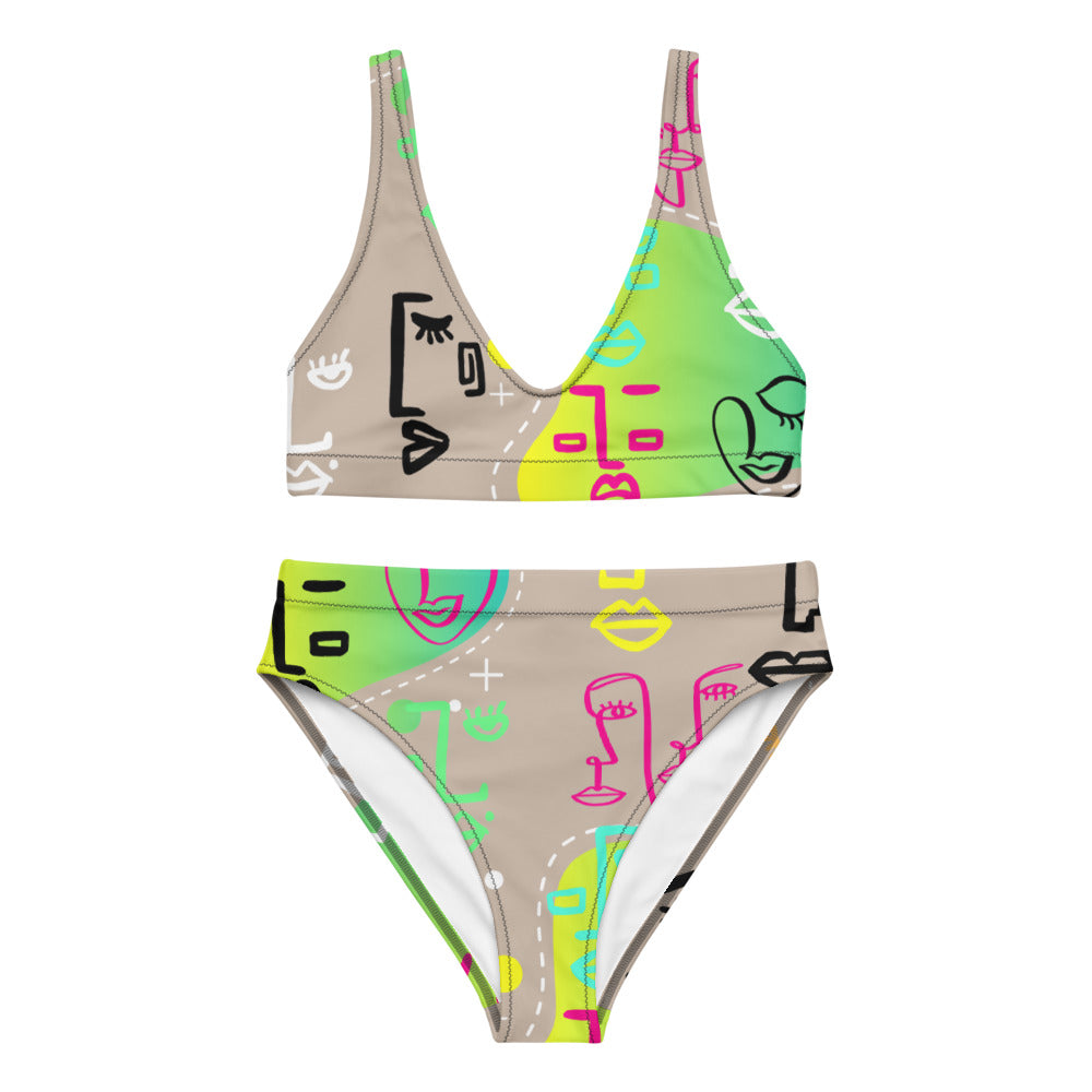 Amor Lavon Neon Lights Recycled high-waisted bikini