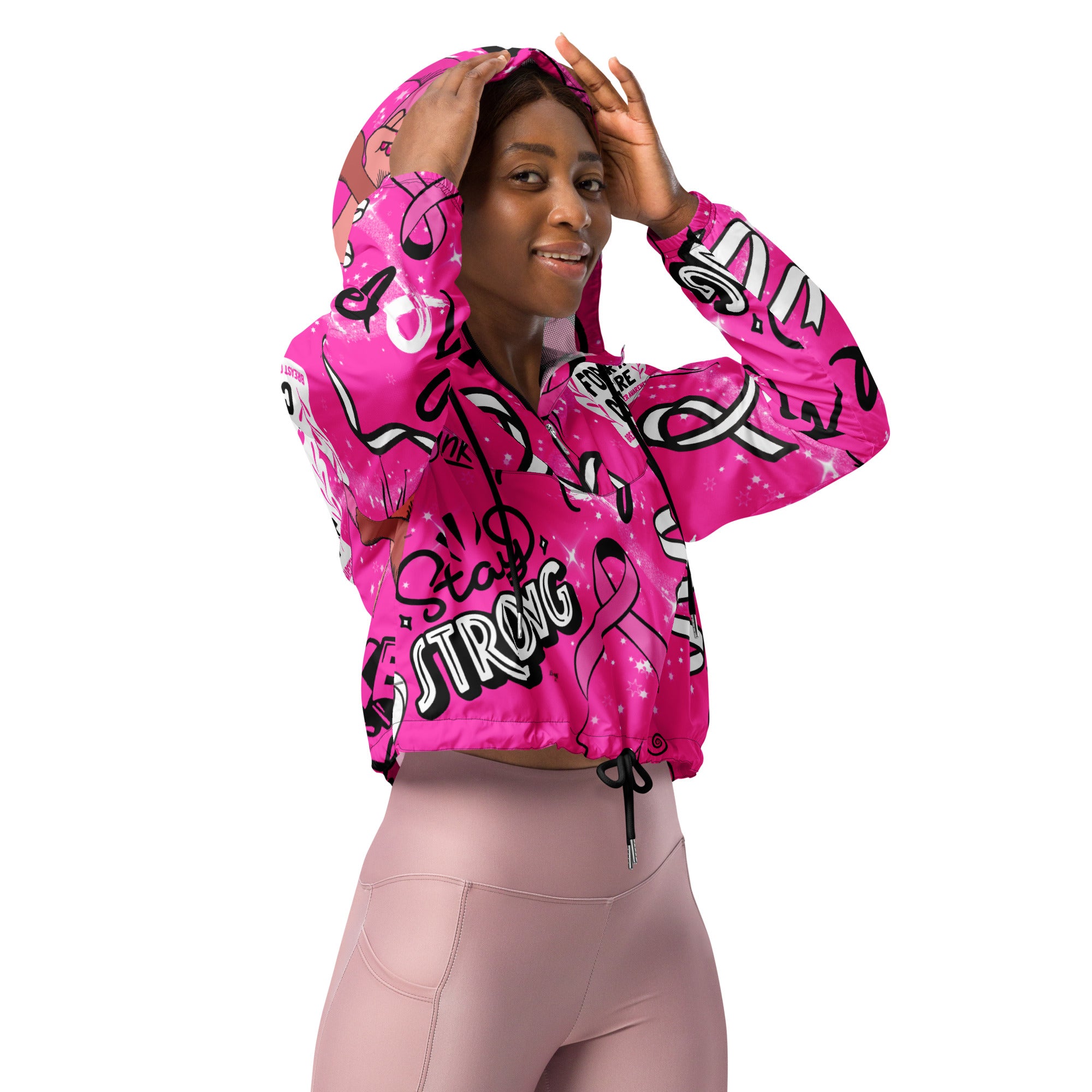 A.L Breast Cancer Awareness Women’s cropped windbreaker