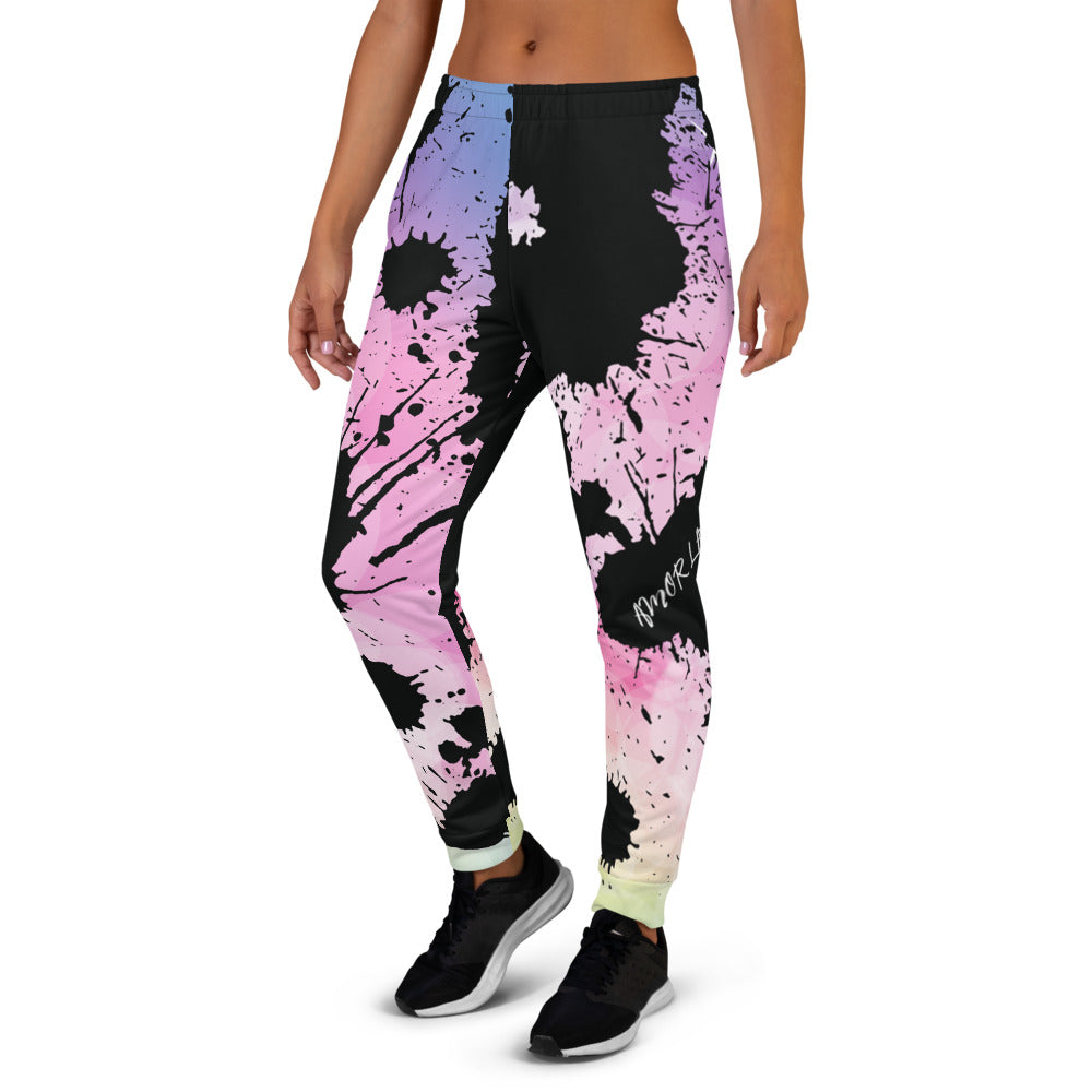 Amor Lavon Pink Painted Women's Joggers