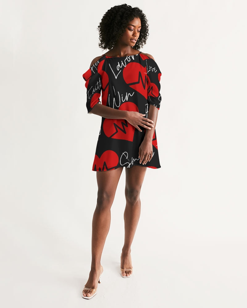 Women's Open Shoulder A-Line Dress
