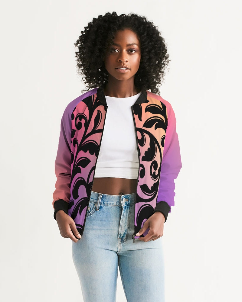 Amor Lavon Gradient Vine Collection Women's Bomber Jacket