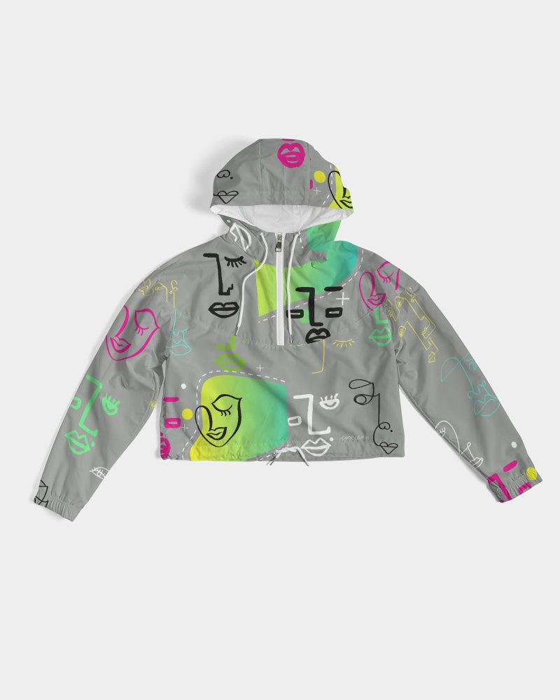 Amor Lavon Neon Lights Collection Women's Cropped Windbreaker