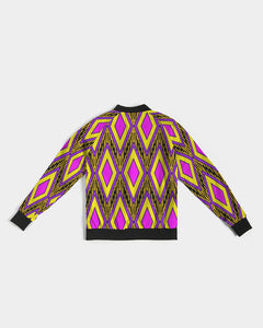 Amor Lavon Yellow Diamond Collection Women's Bomber Jacket