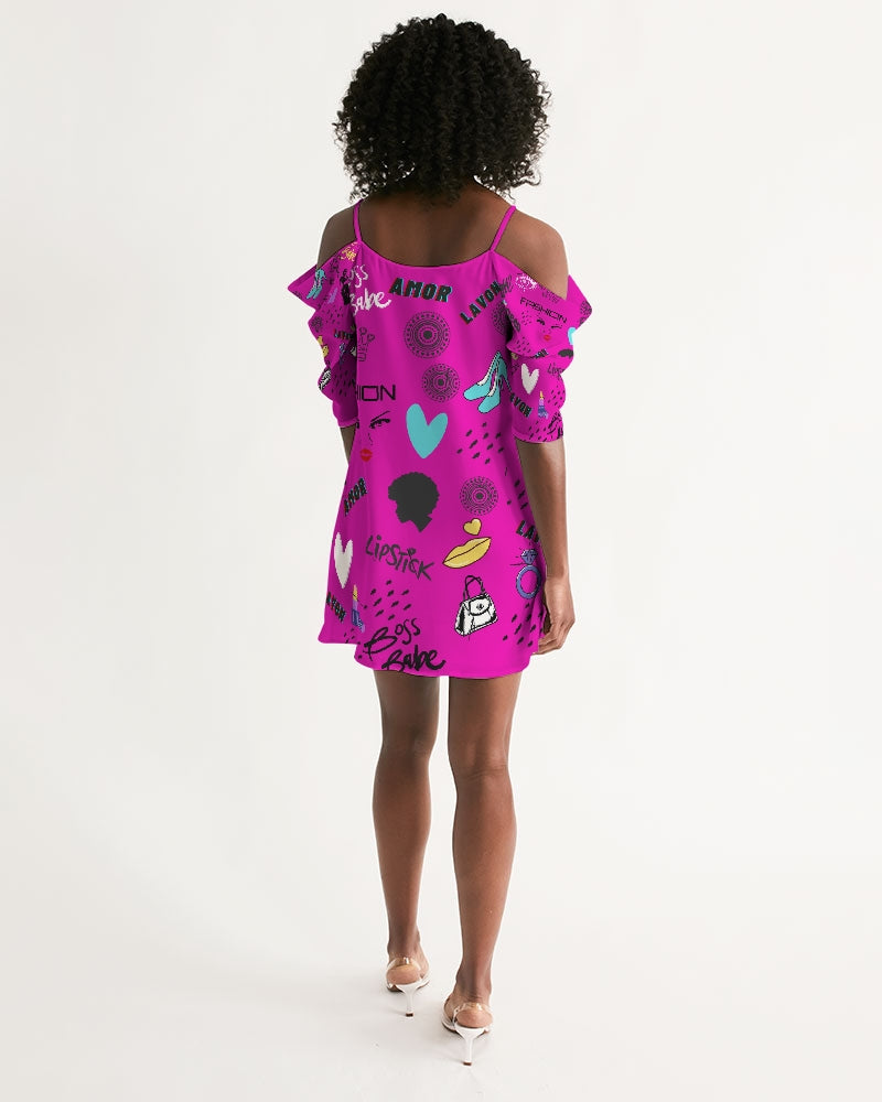 Women's Open Shoulder A-Line Dress