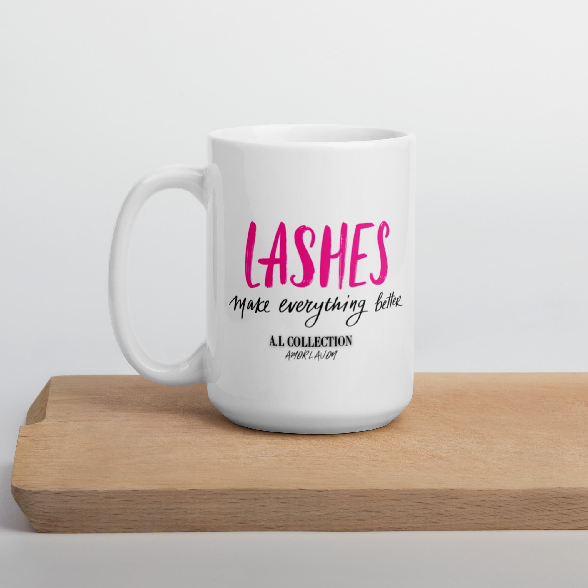 A.L White glossy mug